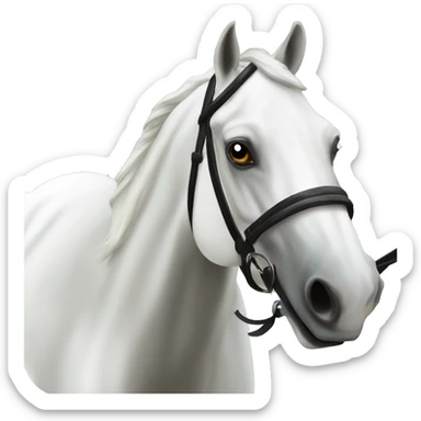 HORSE RACING - white horse and person sticker