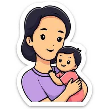 loving mom face sticker