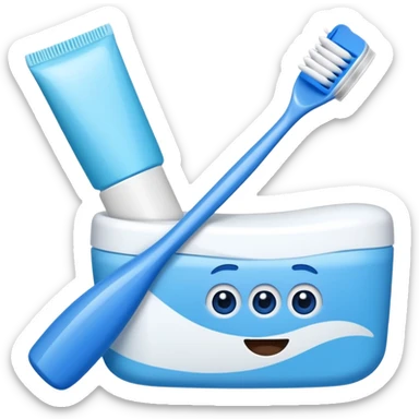 toothpaste and toothbrush sticker