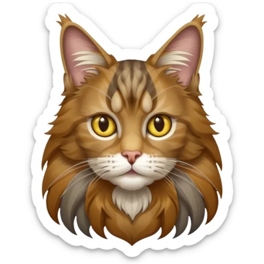 Realizza un gatto di razza maine coon con denti affilatissimi e cattivissimo sticker