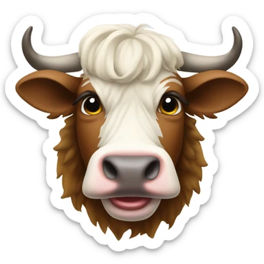 Christmas Highlander cow sticker