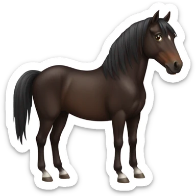 Dark brown horse sticker