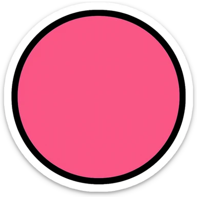 simple pink circle icon sticker