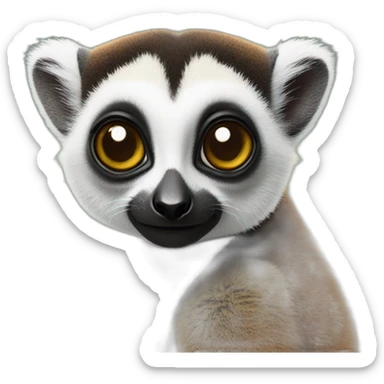 Lemur cola anillada sticker