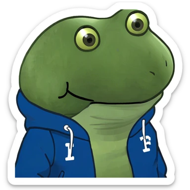 wearing a blue varsity jacket sticker