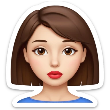 Chica güera,pelo corto,pelo castaño y dando un beso ala pantalla  sticker