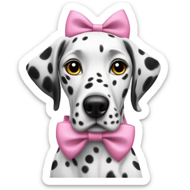 Dalmatian with pink bows on ears sticker