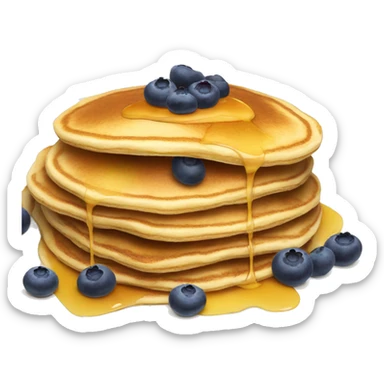 a stack of pancakes with blueberries on top sticker