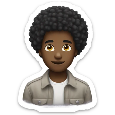 black boy with an afro sticker