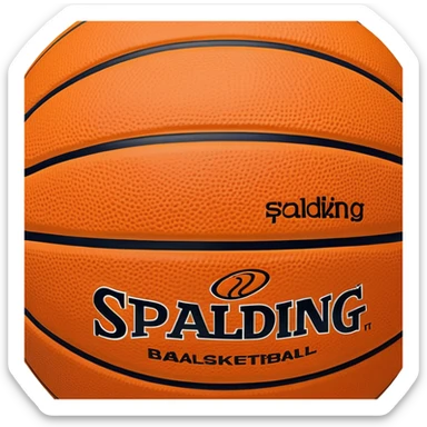 minimalist orange Spalding basketball with simple NBA logo, few colorful lines, clean design sticker