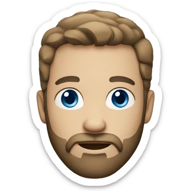 bearded guy with short hair and blue eyes sticker