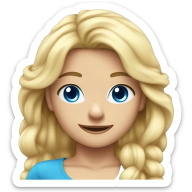 blonde blue eyed girl flexing full body sticker