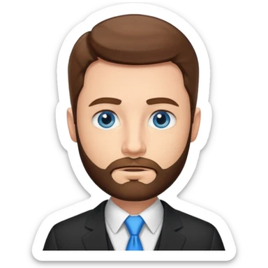 Man lawyer with blue eyes and short brown hair y barba sticker