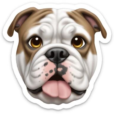 Grey white and brown olde English bulldog sticker