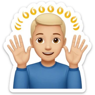 mám radost vyjádřeno rukama českým jazykem pro neslyšící sticker