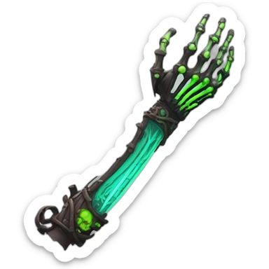 Neon Zombie skeleton fox pirate prosthetic arm  sticker