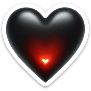 Black heart red glow  sticker