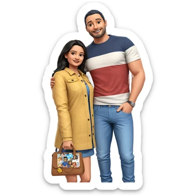 cool couple in denim sticker