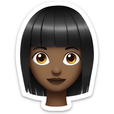 black hair girl with fringe alternative style  sticker