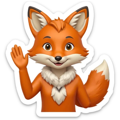 Anthro Fox waving sticker