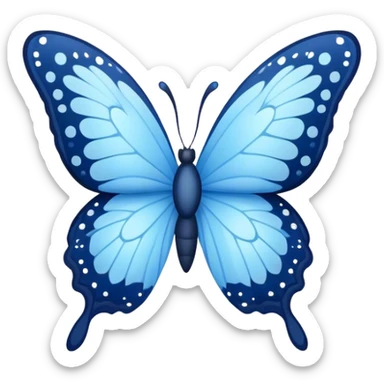 light blue and navy butterfly with stars from sky sticker