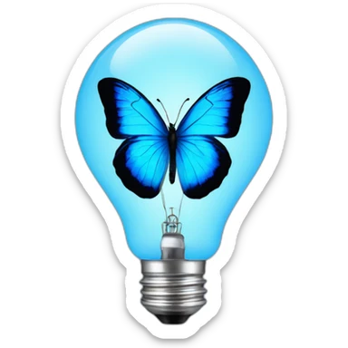 blue butterfly light bulb sticker