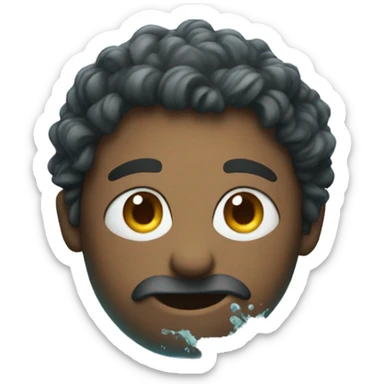 flushed face in the ocean sticker