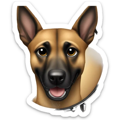 Malinois dog rockstar drum sticker