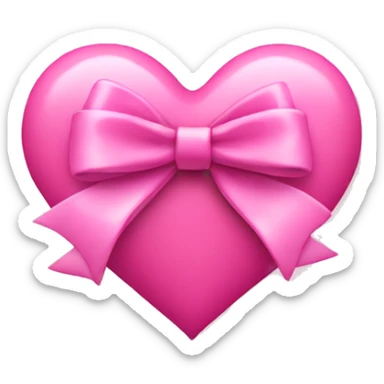 Pink heart with pink bow sticker