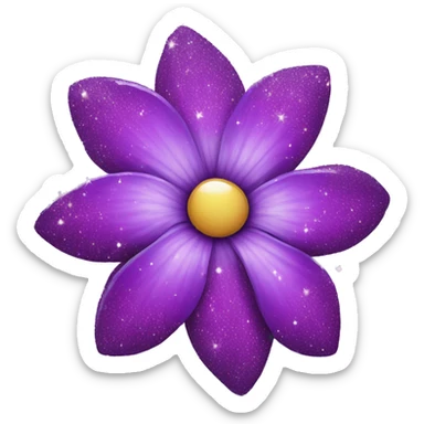 purple flower with sparkles sticker