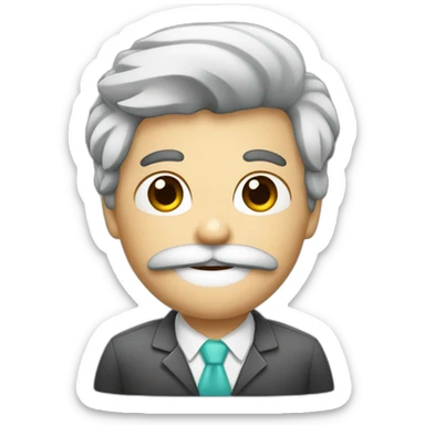 dentista con cabello oscuro y bigote sticker