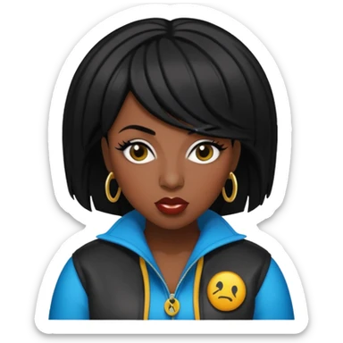 Missy Elliott with black hair sticker
