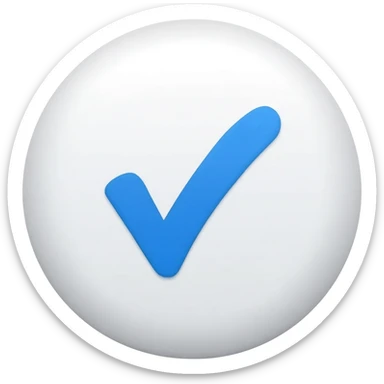 Blue tick and circle under tick circle rounded corners sticker