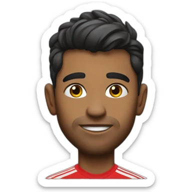Indian south african with nice hair in Manchester united shirt sticker
