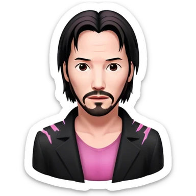 Keanu Reeves Neo Matrix pink sticker