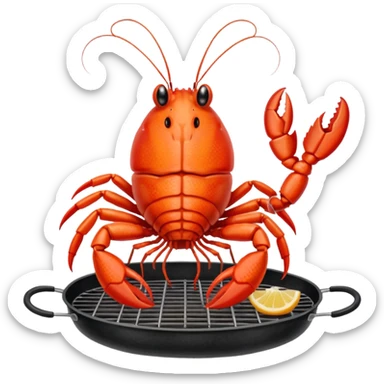 Crayfish cooking a bbq sticker