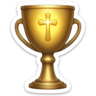 Golden chalice with radiant cross. sticker
