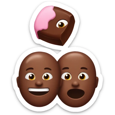 An emoji of chocolate and it should be wrapped in pastel pink paper  sticker