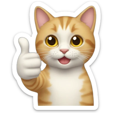 cat thumbs up sticker