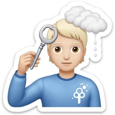 Holding key and white powder sticker