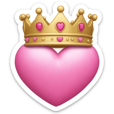 Pink heart with crown sticker