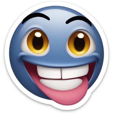 Freaky emoji with tongue out sticker