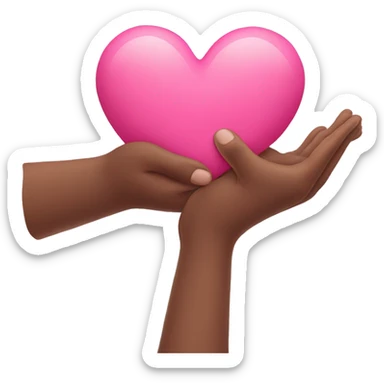 Two hands holding each other with a pink heart above the hands
 sticker