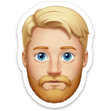 Norwegian Blonde Man with beard with blue eyes and freckles  sticker