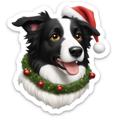 Border collie Christmas  sticker