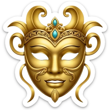 mask gold sticker