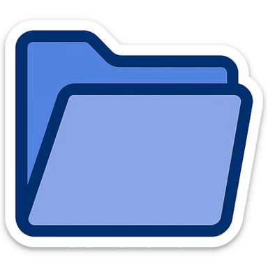 blue full folder icon, flat design, no text sticker