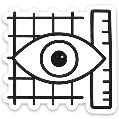  Stylized Eye + Grid + Ruler sticker