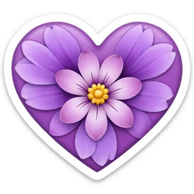 flower heart Lila sticker