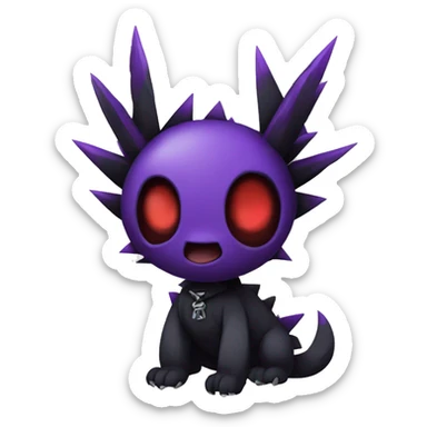 Black and purple and red edgy punk vernid Fakemon full body sticker